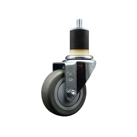 Service Caster 3.5'' SS Gray Poly Wheel Swivel 1-7/8'' Expanding Stem Caster SCC-SSEX20S3514-PPUB-178
